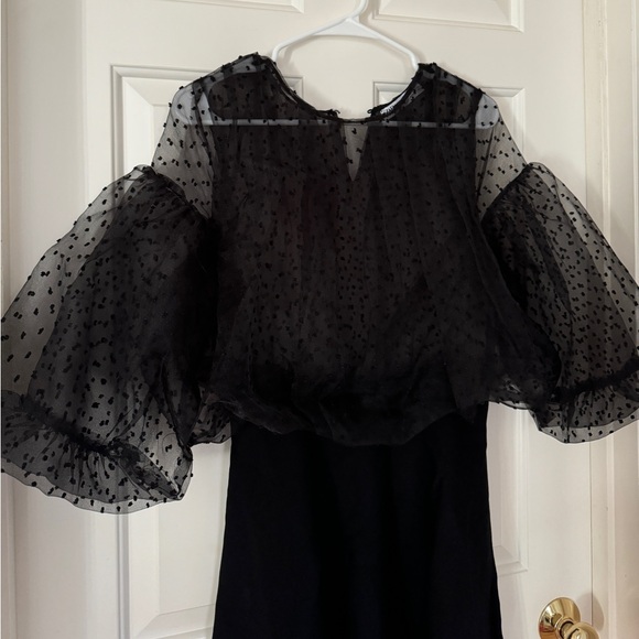 Zara Black Mesh Combination Mini Dress - Picture 3 of 10